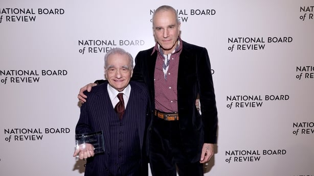 (L-R) Martin Scorsese and Daniel Day-Lewis attend the National Board of Review 2024 Awards Gala at Cipriani 42nd Street on 11 January, 2024 in New York City