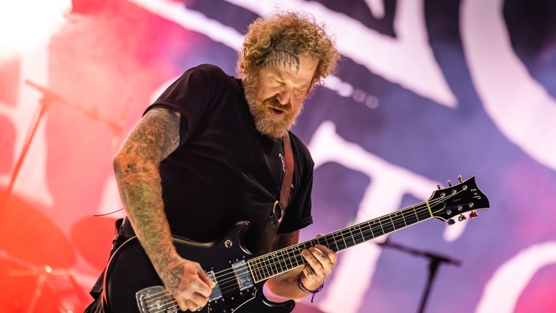 Brent Hinds performing with Mastodon at the VII Mexico Metal Fest at Parque Fundidora on 10 November, 2023 in Monterrey, Mexico
