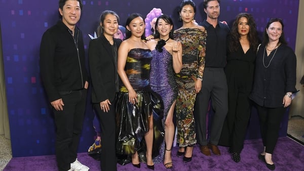 LOS ANGELES, CALIFORNIA - JUNE 16: Dan Lin, Maggie Kang, Ji-Young Yoo, Arden Cho, May Hong, Chris Appelhans, Michelle Wong and Hannah Minghella attend Netflix's "KPop Demon Hunters" Special Screening at Netflix Tudum Theater on June 16, 2025 in Los Angele