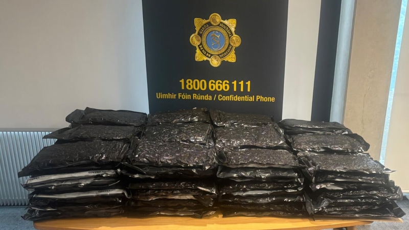 A total of 57kg of cannabis, along with amounts of heroin and alleged amphetamine, were seized