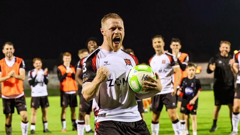 Dundalk's Daryl Horgan with the match ball after his hat-trick against against Treaty United