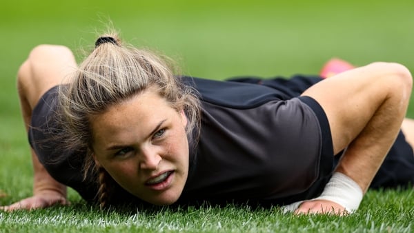 21 August 2025; Béibhinn Parsons during an Ireland Women's Rugby squad training session at Towcestrians Sports Club in Towcester, England. Photo by Harry Murphy/Sportsfile