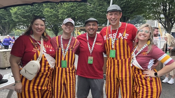 Greg Lucky and friends attending NFL in Dublin