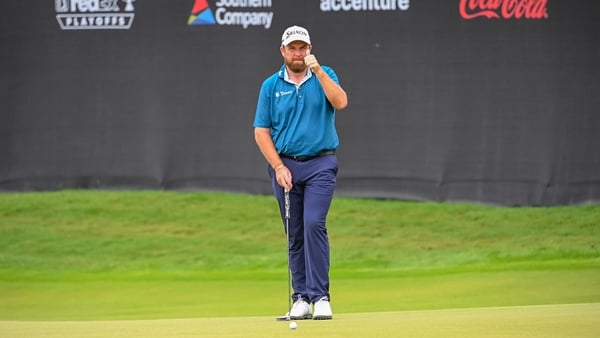 ATLANTA, GA - AUGUST 23: Shane Lowry (IRL) on the ninth green during the third round of the PGA Tour Championship, August 23, 2025 at East Lake Golf Club in Atlanta, Georgia. (Photo by John Adams/Icon Sportswire via Getty Images)