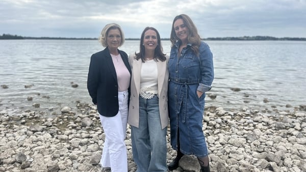A photo of Sandra Daly, Hazel Behan and Bairbre Kelly in front of a lake