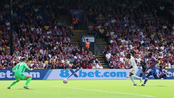 Callum Hudson-Odoi of Nottingham Forest (white jersey) scores against Crystal Palace - August 2025