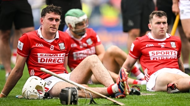 Tim O'Mahony and his Cork team-mates dejected after this year's All-Ireland final defeat