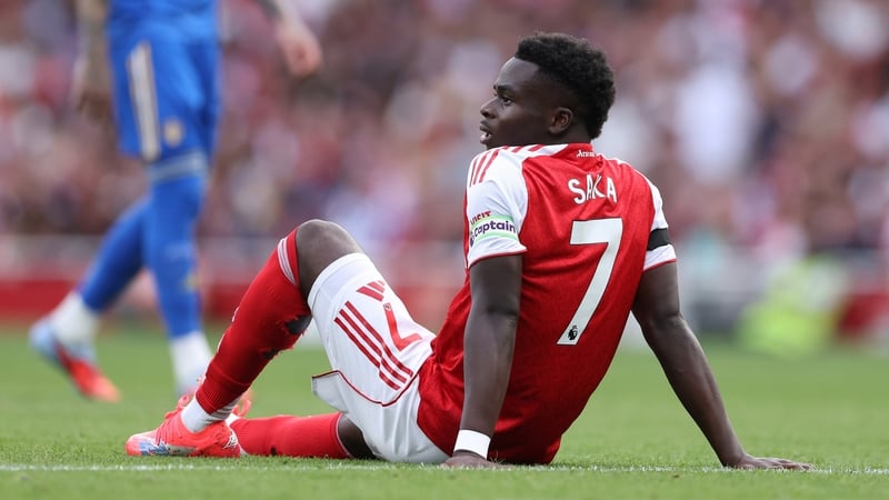 Bukayo Saka picked up the injury in the win over Leeds