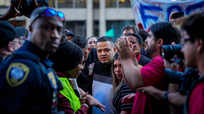 Kilmar Abrego and his wife pictured as they arrived at an immigration office in Baltimore