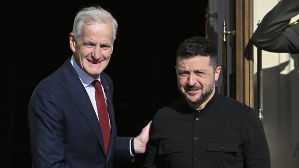 Ukrainian President Volodymyr Zelensky meets Norwegian Prime Minister Jonas Gahr Store in Kyiv