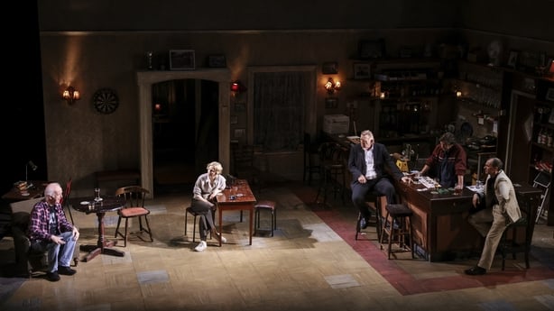 Seán McGinley, Kate Phillips, Brendan Gleeson, Owen McDonnell, and Tom Vaughan-Lawlor in Conor McPherson's The Weir