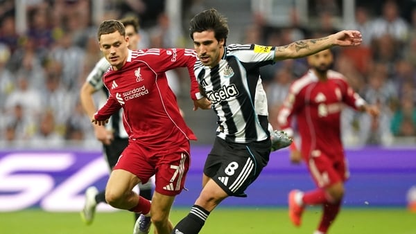 Liverpool's Florian Wirtz (left) and Newcastle United's Sandro Tonali