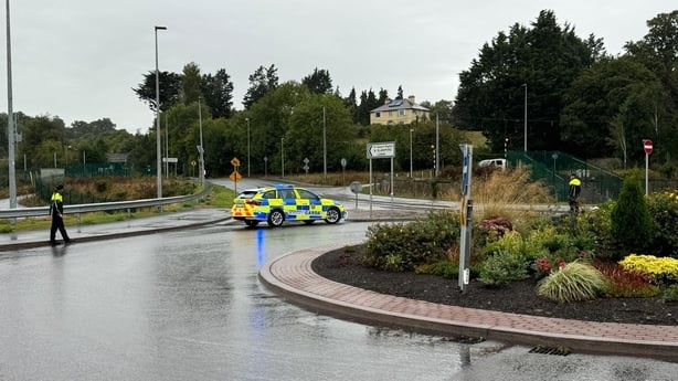 A garda car at the scene of the crash