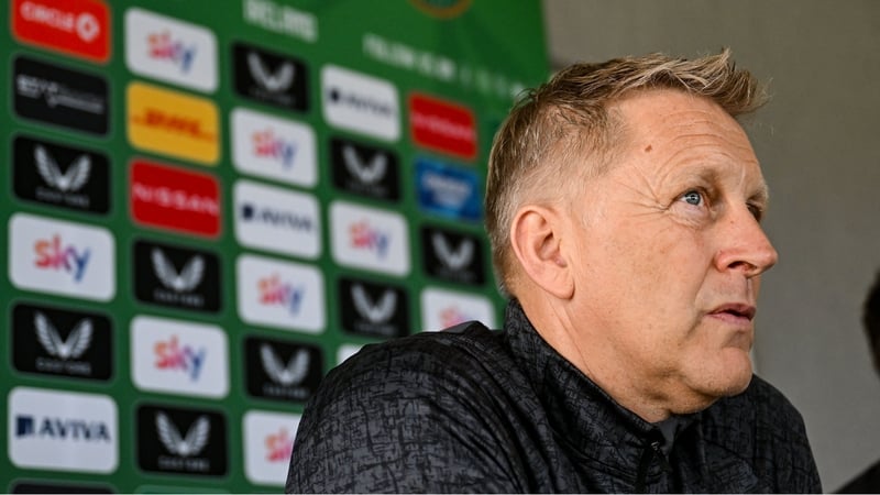 Heimir Hallgrimsson speaking to the media in Dublin