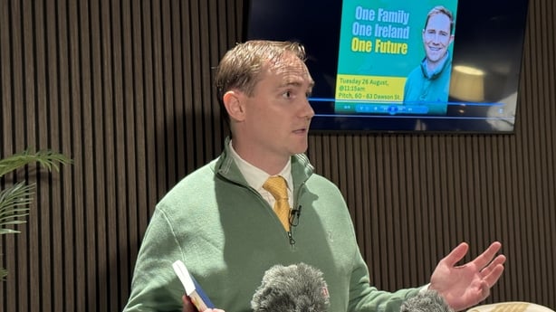 Nick Delahanty speaking at the launch of his presidential bid