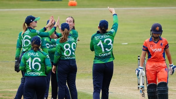 Ireland celebrating a wicket
