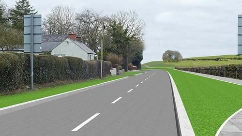 The project will see the construction of a 3.5km long bypass around Slane village (Artists' impression of the project)