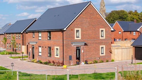 Brick houses in housing development