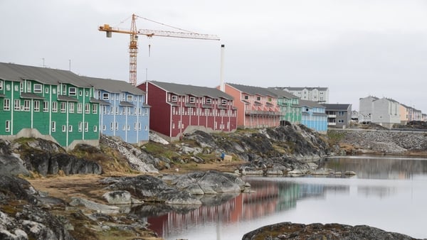 houses built overlooking a harbour in nuuk greeland