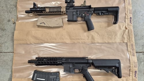 Gardaí said that two military-style assault rifles were seized