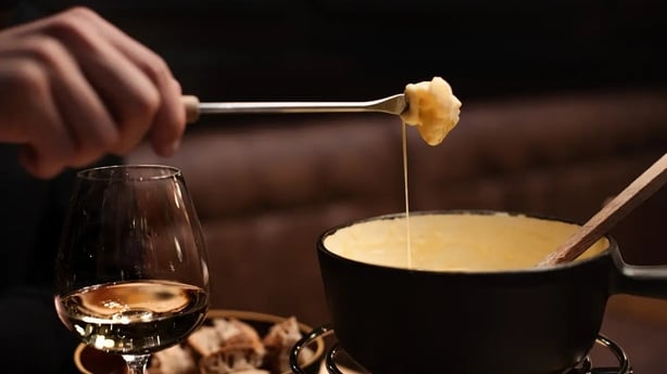 Dipping bread in melted cheese is a sociable Alpine tradition 