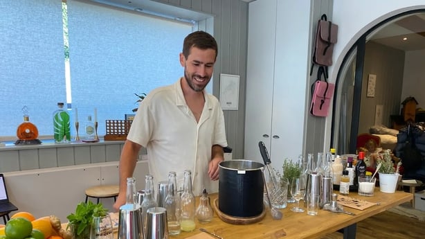 Thomas Bencze gives a lesson in the art of cocktail making (Rosalind McKenzie/PA)