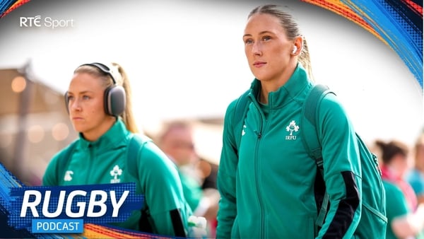 reland players Anna McGann, right, and Stacey Flood arrive ahead of the Women's Rugby World Cup 2025 Pool C match between Ireland and Japan at Franklin's Gardens in Northampton