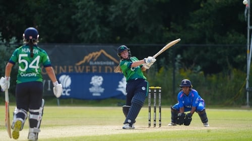 Laura Delany in batting action for Ireland