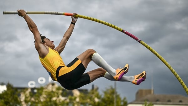 Sweden's Armand Duplantis competes in the men's pole vault final of the World Athletics Diamond League athletics meeting "Weltklasse"