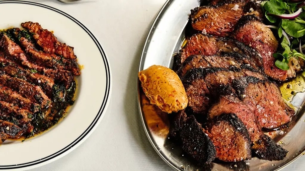 Ixta Belfrage's quick steaks with coffee and chilli butter 