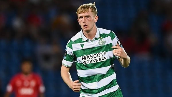 21 August 2025; Michael Noonan of Shamrock Rovers during the UEFA Conference League Play-off Round first leg match between CD Santa Clara and Shamrock Rovers FC at the Estadio de São Miguel in Ponta Delgada, Portugal. Photo by Ben McShane/Sportsfile