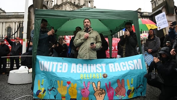 Amnesty International's Northern Ireland Director Patrick Corrigan at an anti-racism rally in Belfast in June 2025
