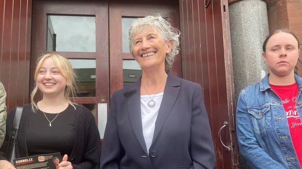 Presidential candidate Catherine Connolly pictured during a visit to West Belfast