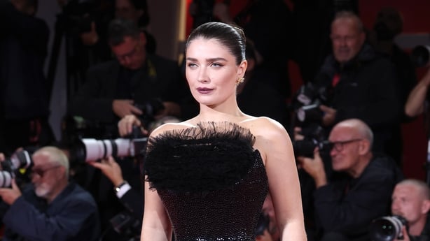VENICE, ITALY - AUGUST 28: Eve Hewson during the "Jay Kelly" red carpet during the 82nd Venice International Film Festival on August 28, 2025 in Venice, Italy. (Photo by Gisela Schober/Getty Images)