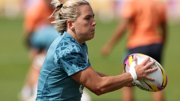 DAVENTRY, ENGLAND - AUGUST 26: Claudia Moloney Macdonald of England runs with the ball during the England Red Roses Media Access at Daventry Rugby Club on August 26, 2025 in Daventry, England. England face Samoa in the Women's Rugby World Cup 2025 Pool A match on August 30th. (Photo by David Rogers/