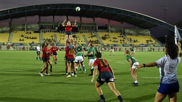 PARMA, ITALY - SEPTEMBER 13: Players in action during the Rugby World Cup 2021 Europe Qualifying match between Spain and Ireland at Stadio Sergio Lanfranchi on September 13, 2021 in Parma, Italy. (Photo by Giorgio Perottino - World Rugby/World Rugby via Getty Images)