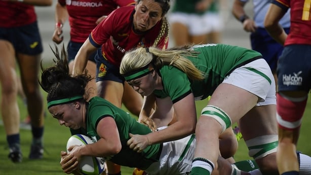 PARMA, ITALY - SEPTEMBER 13: Nichola Fryday of Ireland in action during the Rugby World Cup 2021 Europe Qualifying match between Spain and Ireland at Stadio Sergio Lanfranchi on September 13, 2021 in Parma, Italy. (Photo by Giorgio Perottino - World Rugby/World Rugby via Getty Images)