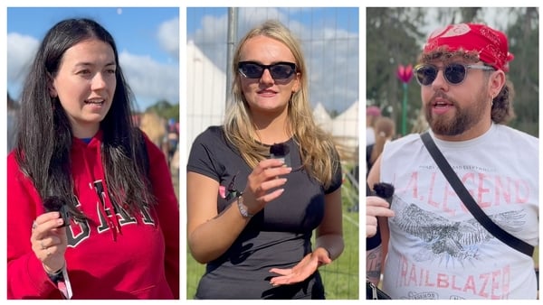 A collage image showing three young people at Electric Picnic