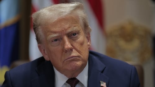 US President Donald Trump previously threatened to retaliate against the European Union for any push against Big Tech (file photo)