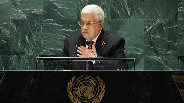 Mahmoud Abbas, President of Palestine, addresses the UN General Assembly in New York in September 2024