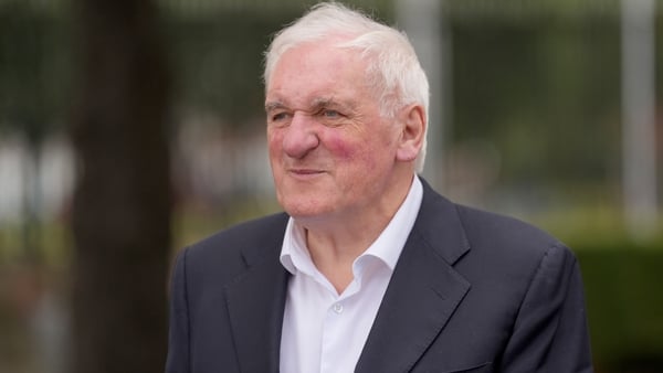 Bertie Ahern pictured during an event for the 50th anniversary of Eamon De Valera's death