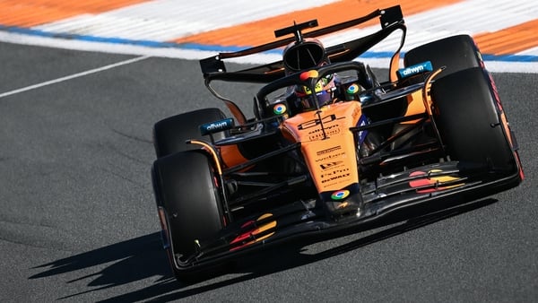 McLaren's Australian driver Oscar Piastri drives during the Q2 qualifying session of the Formula One Dutch Grand Prix at The Circuit Zandvoort, western Netherlands, on August 30, 2025.