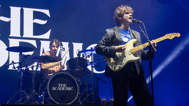 Dean Gavin (L) and Craig Fitzgerald (R) of The Academic perform onstage during Electric Picnic Festival 2025