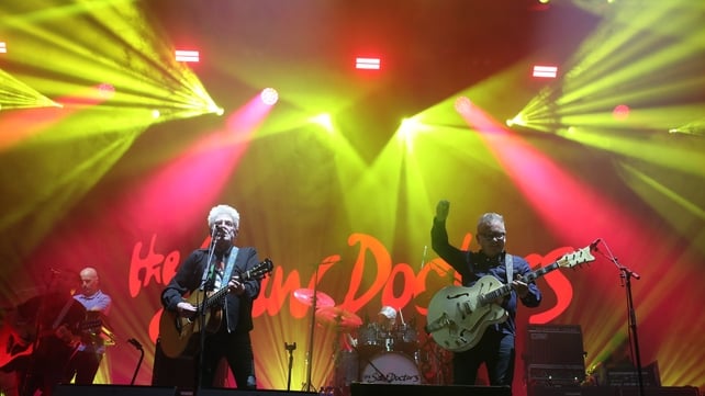 Davy Carton (L) and Leo Moran (R) of The Saw Doctors perform onstage during Electric Picnic Festival 2025