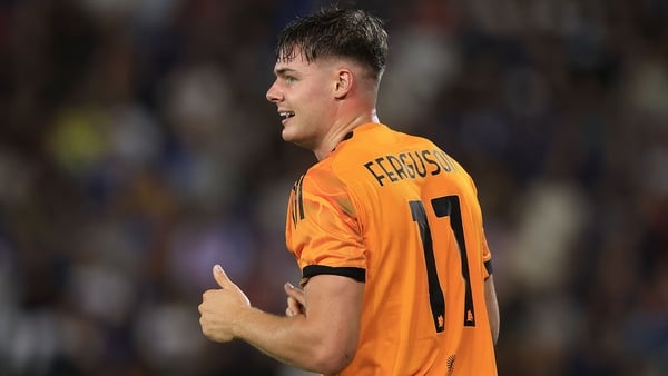 PISA, ITALY - AUGUST 30: Evan Ferguson of AS Roma reacts during the Serie A match between Pisa SC and AS Roma at Arena Garibaldi on August 30, 2025 in Pisa, Italy. (Photo by Gabriele Maltinti/Getty Images)