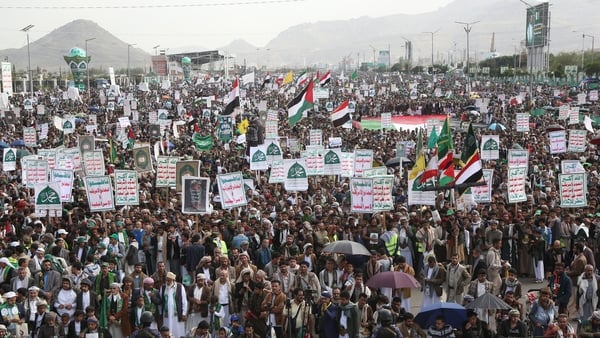 People protest in the street