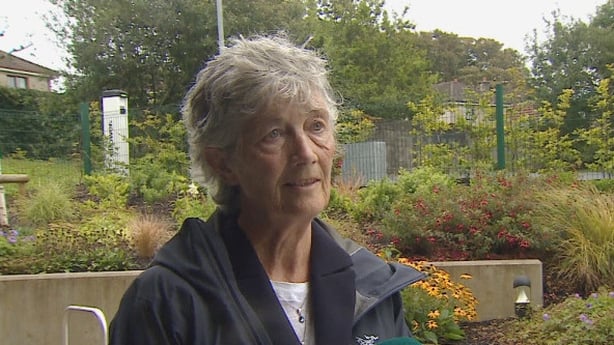 image shows Catherine Connolly standing outside