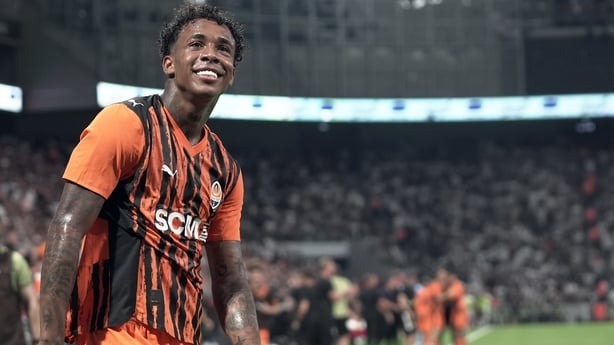 ISTANBUL, TURKIYE - JULY 24: Shakhtar Donetsk player Kevin (11) celebrates after scoring a goal during the UEFA Europa League second qualifying round first leg match against Besiktas at Tupras Stadium in Istanbul, Turkiye, on July 24, 2025. (Photo by Esra Bilgin/Anadolu via Getty Images)