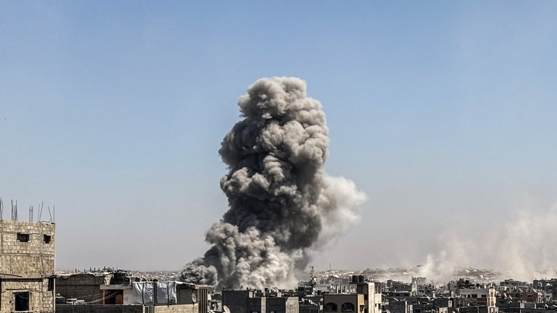 Smoke rises after an Israeli attack on Jabalia camp in the northern Gaza
