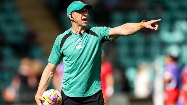 31 August 2025; Ireland head coach Scott Bemand before the Women's Rugby World Cup 2025 Pool C match between Ireland and Spain at Franklin's Gardens in Northampton, England. Photo by Harry Murphy/Sportsfile